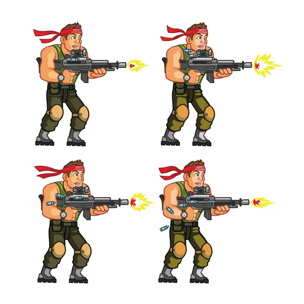 Sprite di gioco commando — Vettoriale Stock