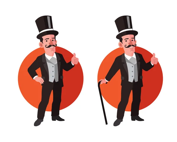 Old Aristocrat Flat Cartoon — Stock Vector