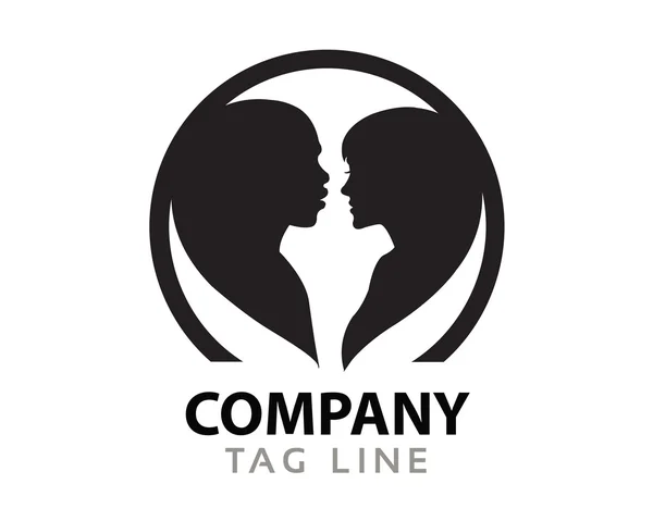 Interracial aşk Logo Simge — Stok Vektör