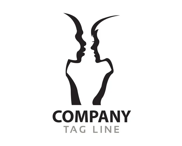 Interracial aşk Logo Simge — Stok Vektör