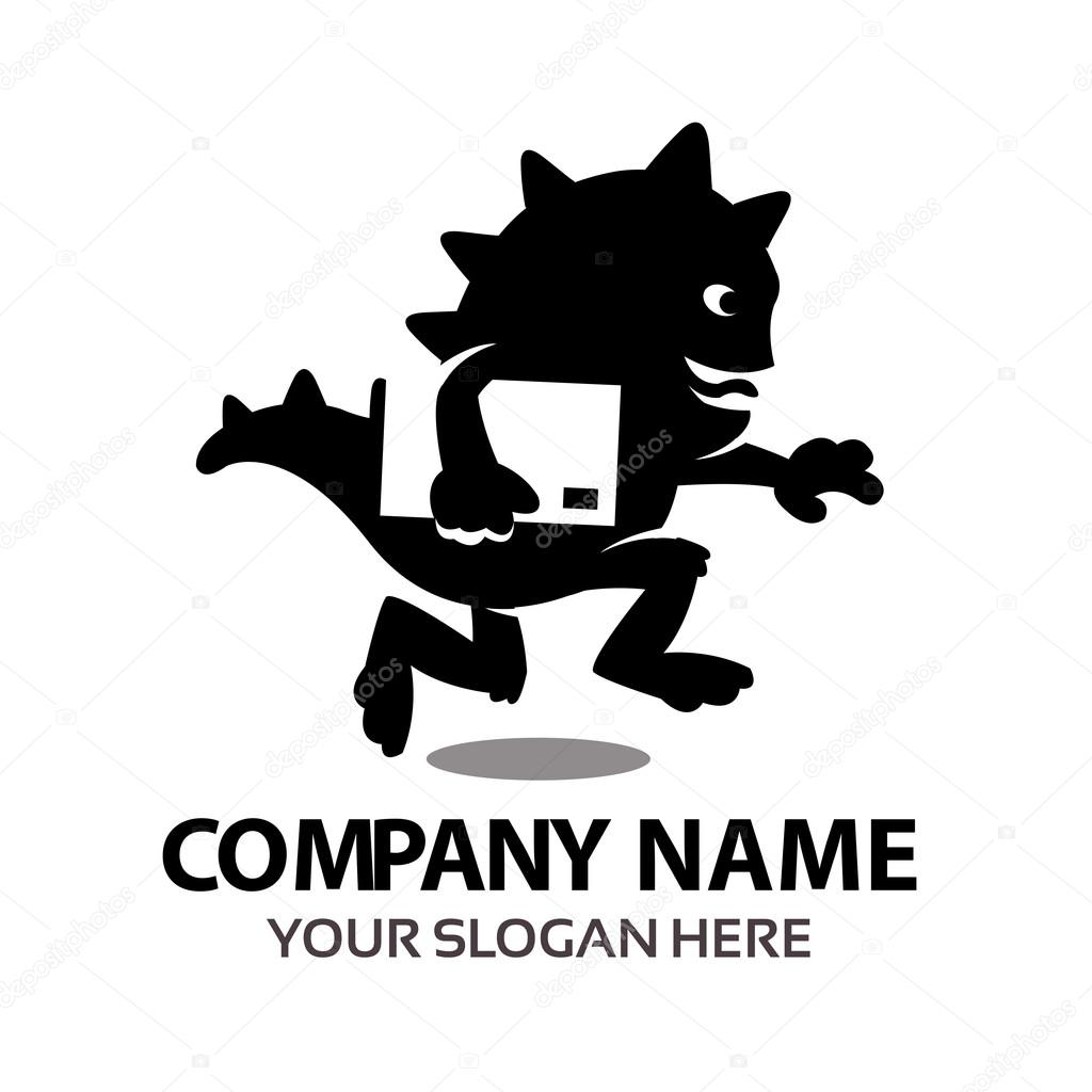 Vector Illustration of Delivery Monster Silhouette for Business Logo