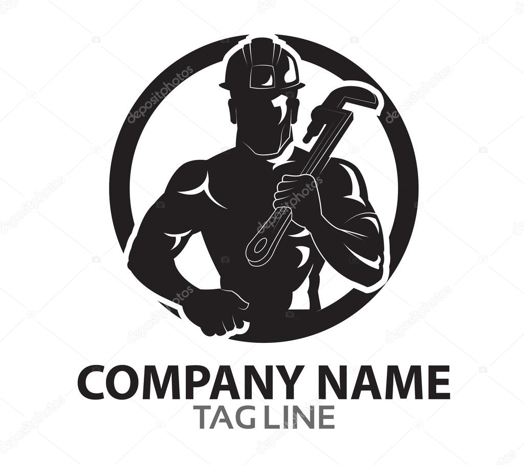 Vector Design of Oil Rig Worker Silhouette for Business Logo Icon Graphics