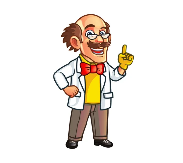Funky Professor Cartoon Mascot — Stock Vector