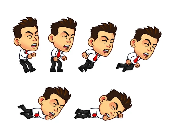 Businessman Cartoon Animation Sprite - Stok Vektor