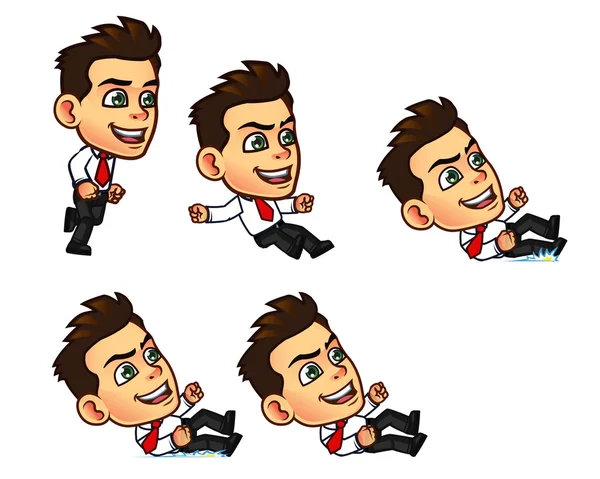 Homme d'affaires dessin animé animation Sprite — Image vectorielle