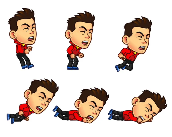 Jeu de Parkour Boy Animation Sprite — Image vectorielle