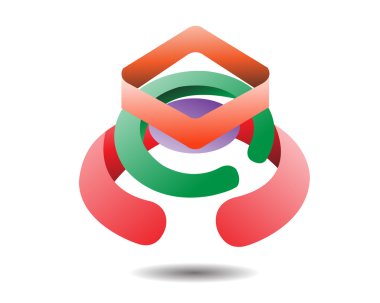 Soyut şerit şekiller Logo şablonu