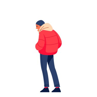 Özgürlüğü isteyen genç eylemci öfkeli, çılgın ve bağıran öfke konseptiyle sinirlenmiş bir şekilde bağırıyor. Çizgi film karakteri düz tasarım vektör çizimi beyaz üzerine izole edildi.