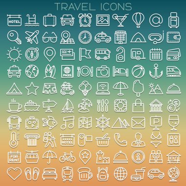 Seyahat hattı Icons set