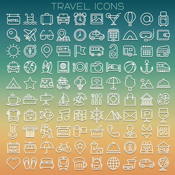 Travel line icons set — Stock Vector