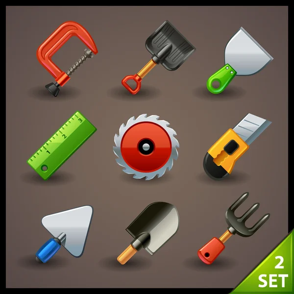 Herramientas icono conjunto — Vector de stock