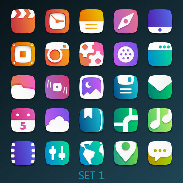 Красочные плоские иконы
