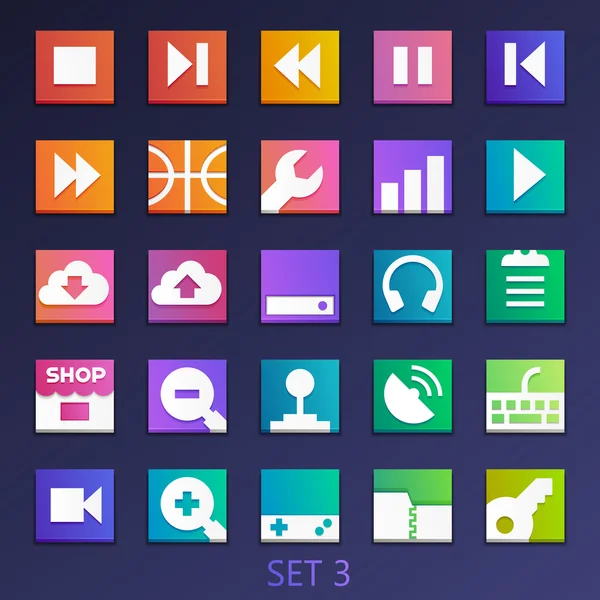 Set di icone web quadrati — Vettoriale Stock