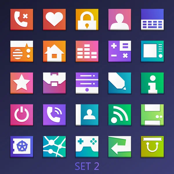 Kare web Icons set — Stok Vektör