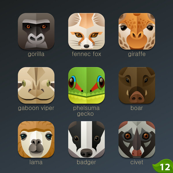 Animals muzzles icons