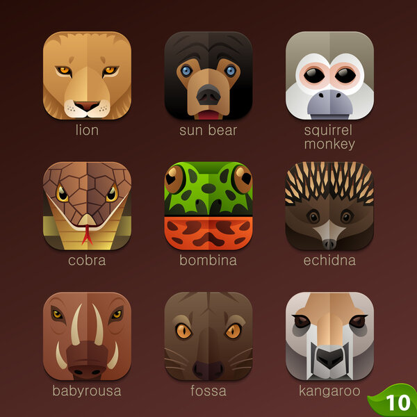 Animals muzzles icons