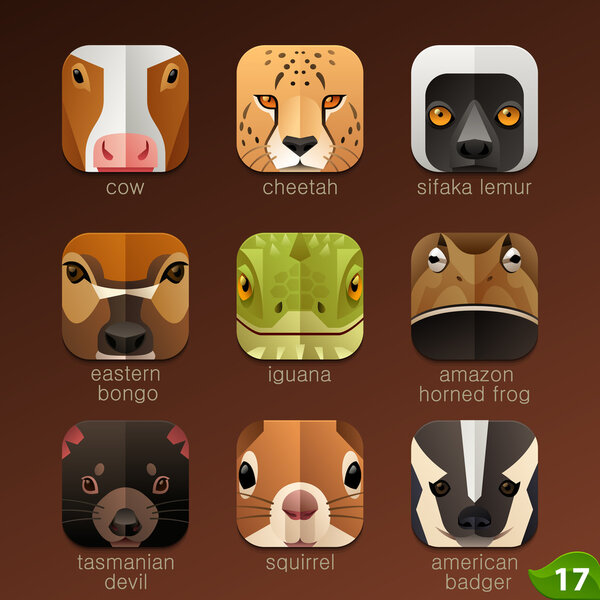 Animals muzzles icons