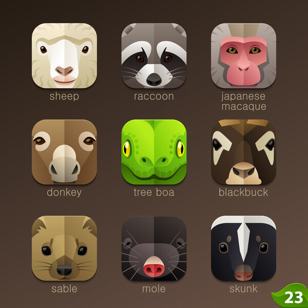 Animals muzzles icons