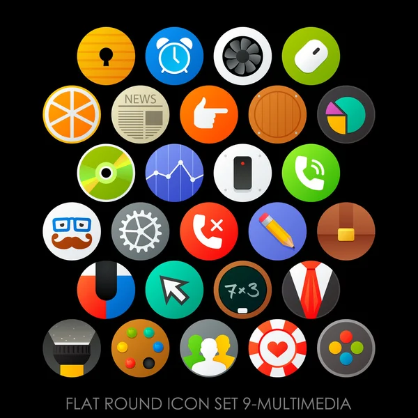 Icons set multimedia — ストックベクタ