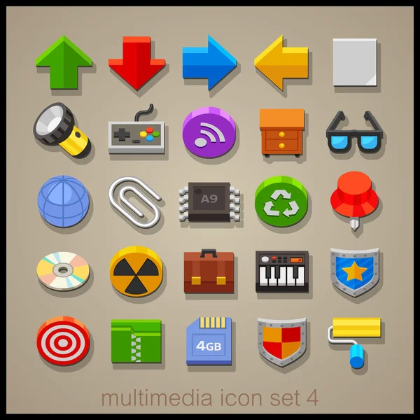 Conjunto de iconos de tecnología multimedia . — Archivo Imágenes Vectoriales