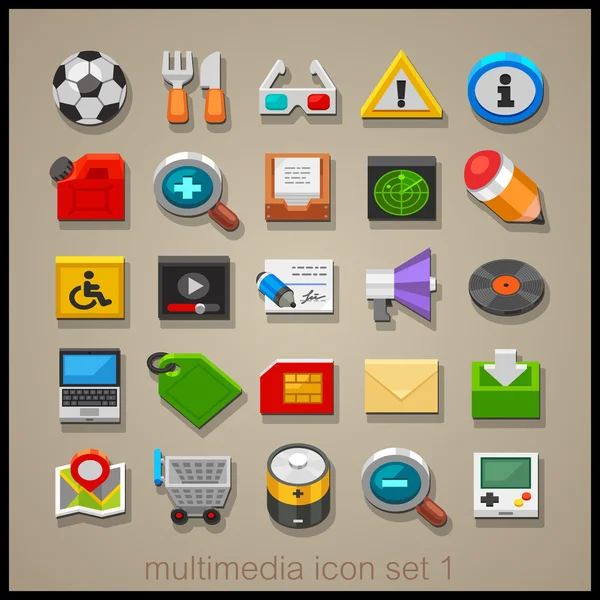 Multimedia Technology icons set. — Stock Vector