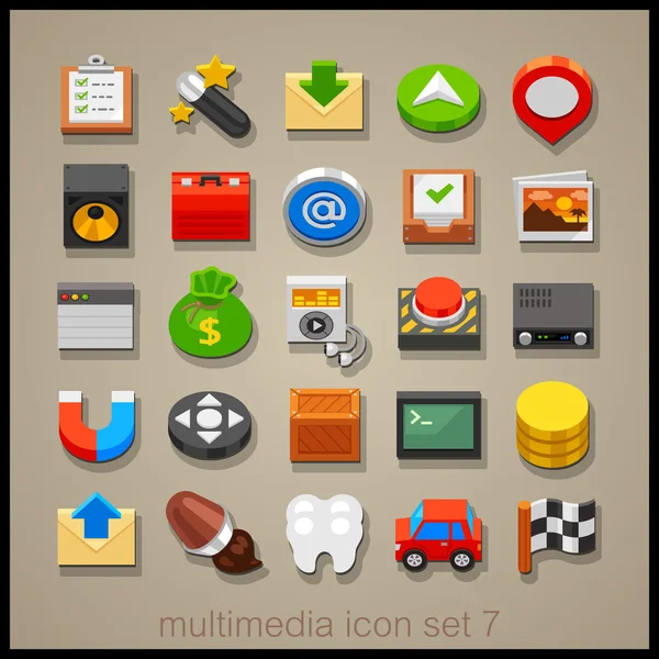 Multimedia Technology icons set. — Stock Vector