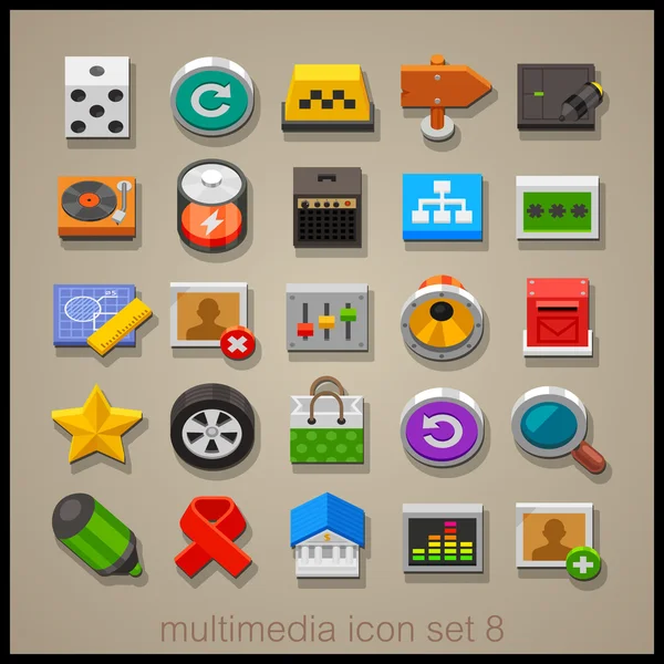 Conjunto de iconos de tecnología multimedia . — Archivo Imágenes Vectoriales