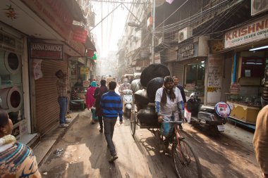 Delhi, Hindistan - Ocak 06: St bir Tanımlanamayan çekçek sürücüsü