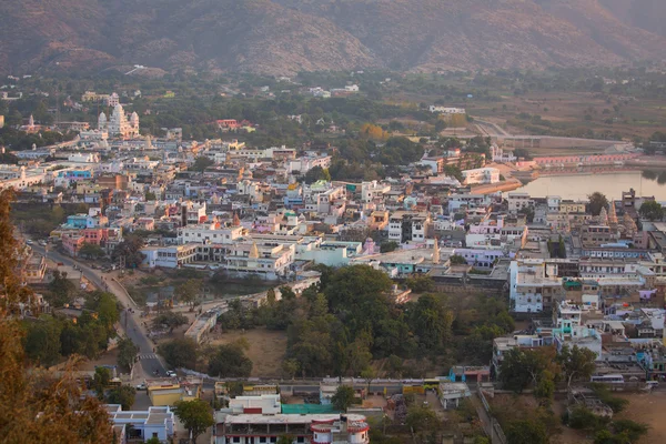 Vy från upp Pushkar City, Indien — Stockfoto