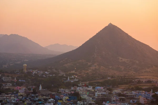 Sunset in Pushkar City, India — Stock Photo, Image