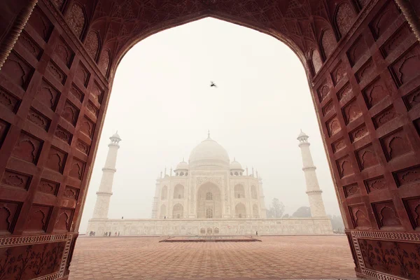 AGRA, INDIA - JAN 10: Taj Mahal Mousoleum in Agra on January 10, — Stock Photo, Image