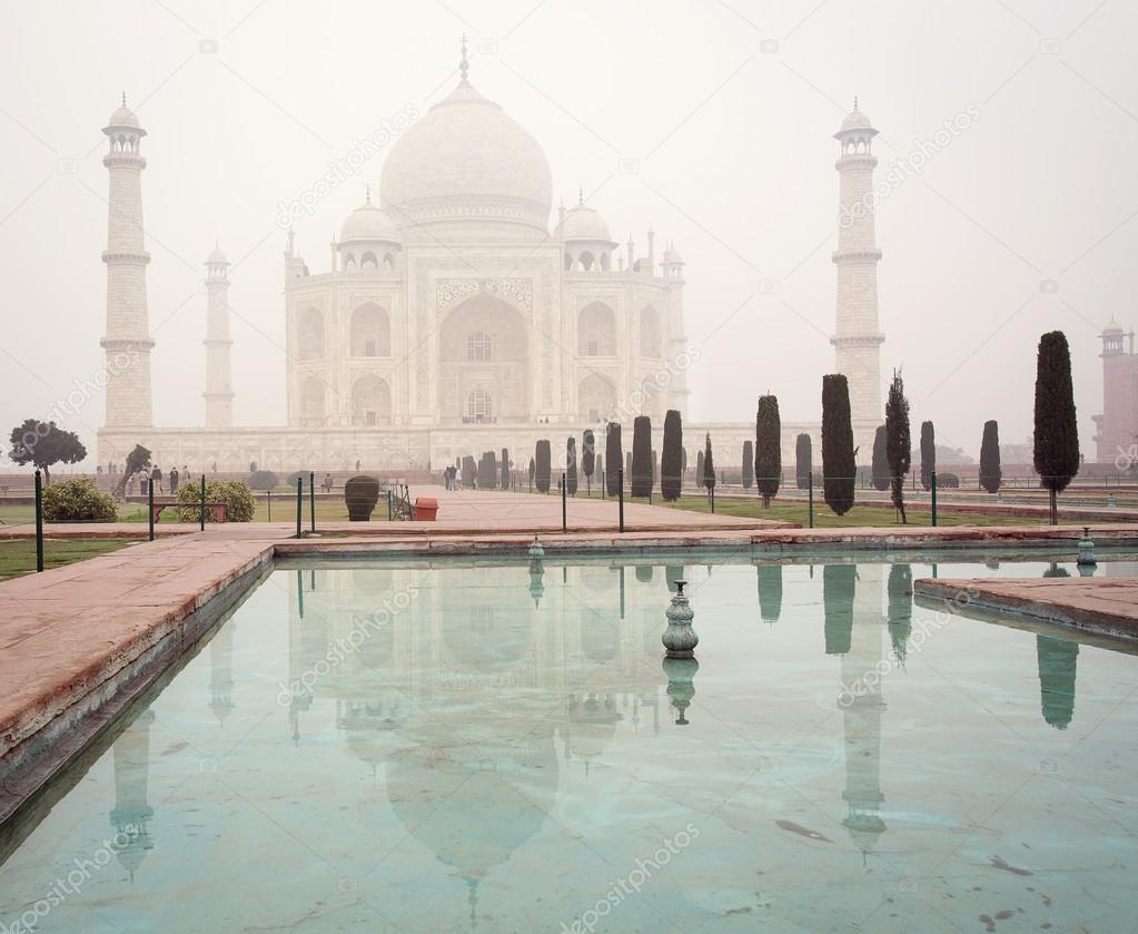 Taj Mahal Mausoleum with clear blue sky, Agra, India