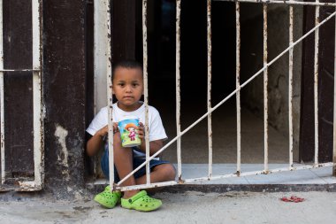 Havana - 17 Şubat: Havana o sokakta oynayan Unkown çocuk