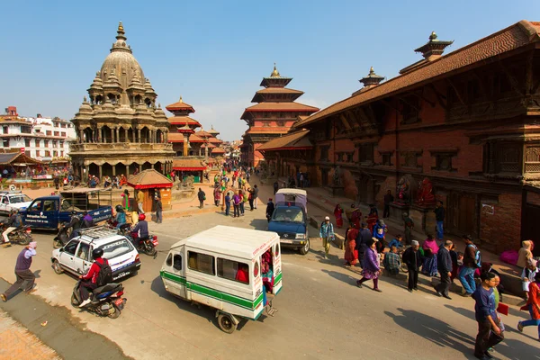 KATHMANDU, NEPAL-NOVEMBER 20: Street at the Durbar Square,Lalitp — Stock Photo, Image