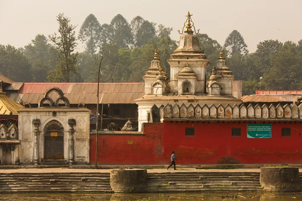 Kathmandu - 19 November: Kremering ceremoni längs den heliga Bagma — Stockfoto