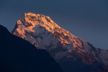 Annapurna I Himalaya Mountains View from Poon Hill 3210m at suns clipart