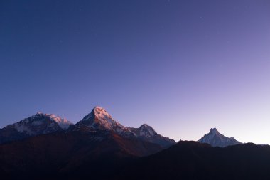 Annapurna I Himalaya Dağları görünümü Poon Hill sunr, 3210m