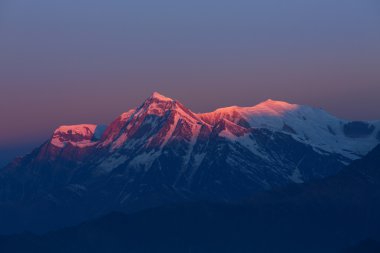 Annapurna I Himalaya Dağları görünümü Poon Hill sunr, 3210m
