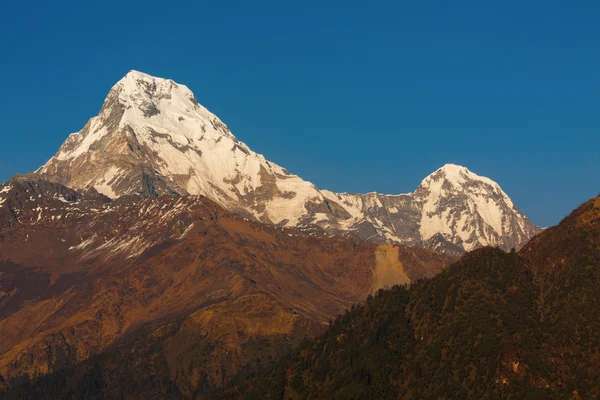 Annapurna I Himalaia Montanhas Vista de Poon Hill 3210m na íntegra — Fotografia de Stock