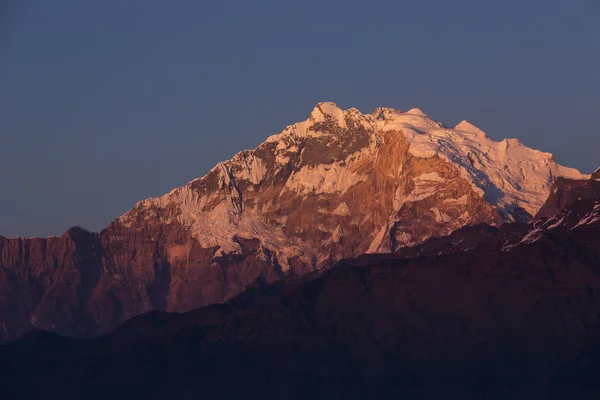 Annapurna I Himaláje pohled z Poon Hill na slunce 3210m — Stock fotografie