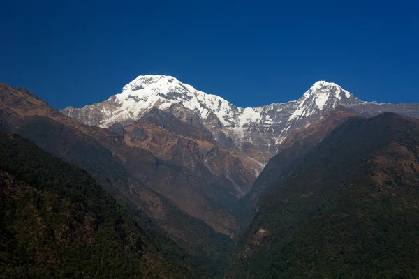 Annapurna Sud, vista in un giorno intero - Himalaya Mountains, Nepal — Foto Stock