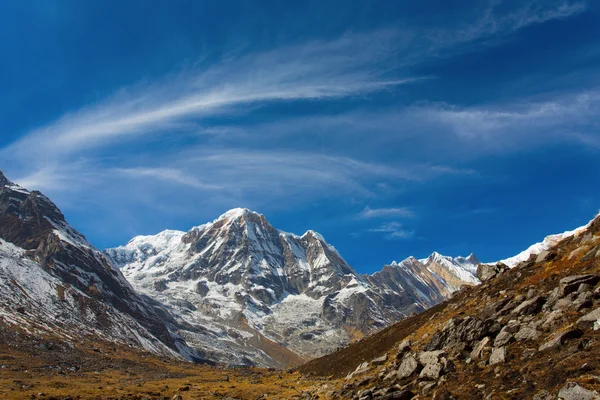 View of Annapurna I from Annapurna Base Camp Himalaya Mountains — Stock Photo, Image