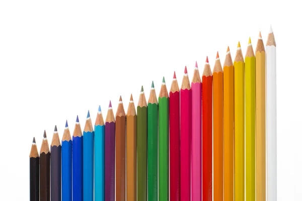 Crayons de couleur isolés sur le fond blanc — Photo