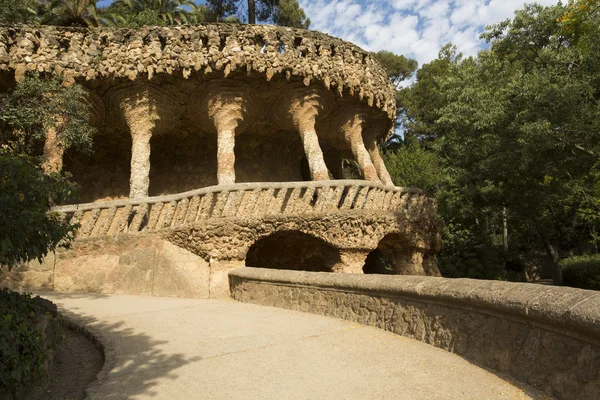 Columns in Park Guell designed by Antoni Gaudi in Barcelona Spain — Stock Photo, Image