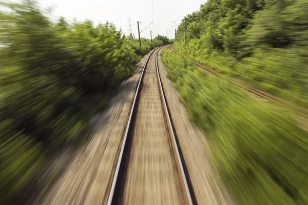 Eisenbahn, Zugstrecken in Bewegung — Stockfoto