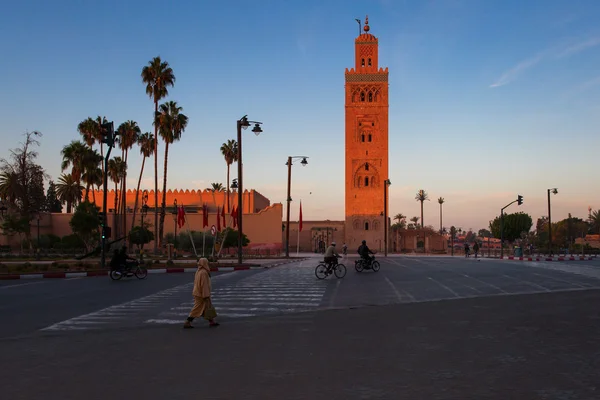 Veduta della Moschea di Koutubia, la moschea più popolare di Marrakec — Foto Stock