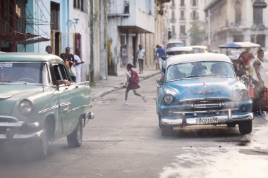 Havana, Küba-Ekim 14:People ve Havana O sokaklarında üzerinde eski araba