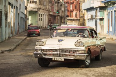 HAVANA, CUBA-OCTOBER 15:Old car on streets of Havana October 15,