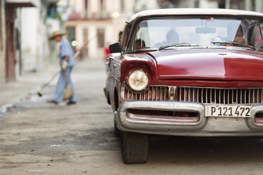 HAVANA, CUBA-OCTOBER 13:Old car on streets of Havana October 13,
