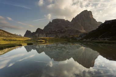 Milli Parkı Tre Cime di Lavaredo yakın güzel manzara. 
